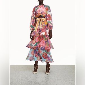 Zimmermann Lovestruck long printed flounce skirt